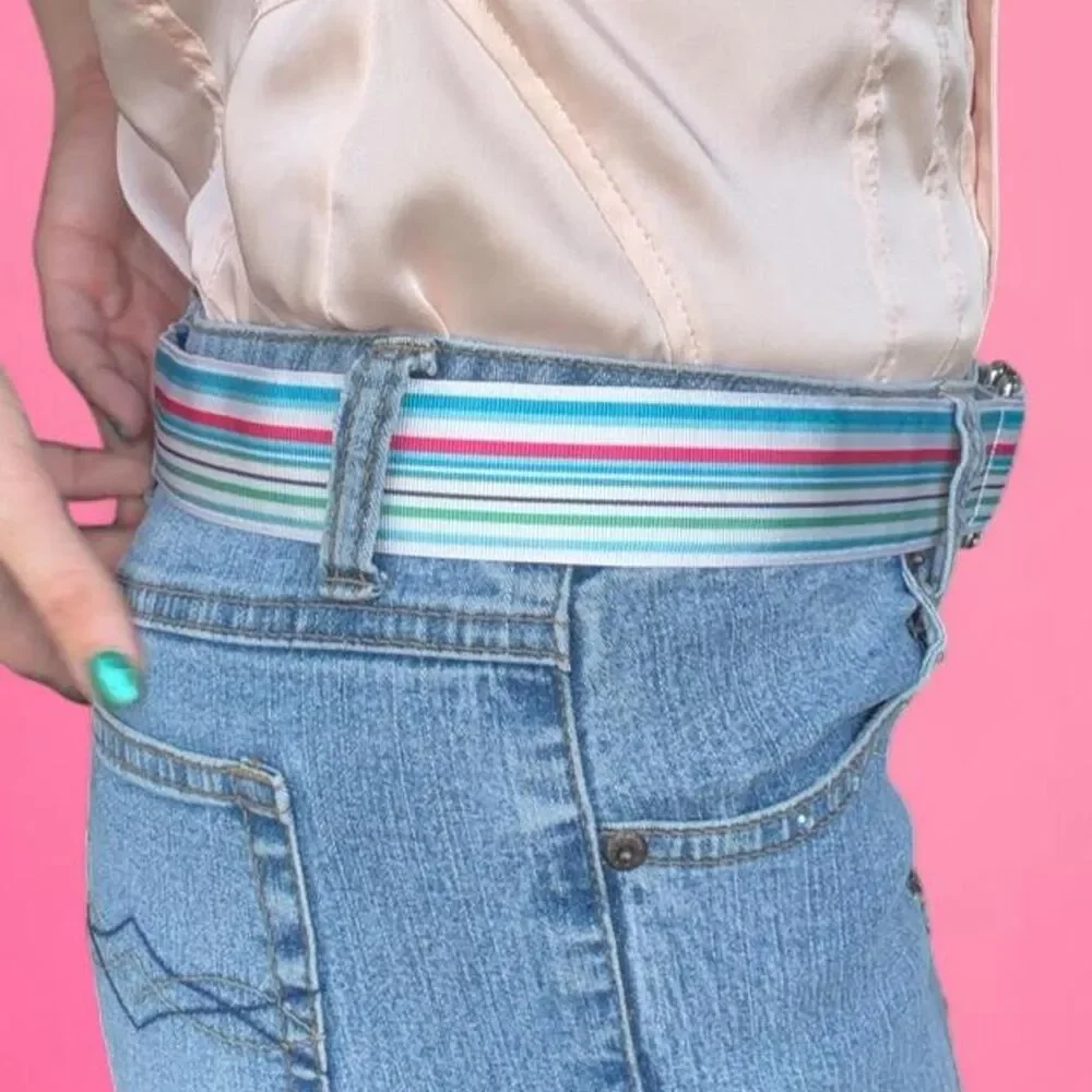 vintage y2k aeropostale rhinestone striped belt